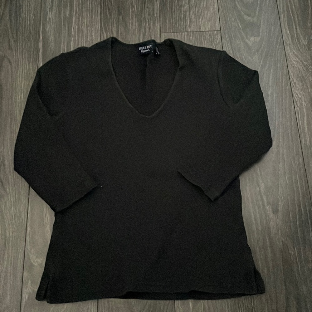 Bugle boy v neck crop top